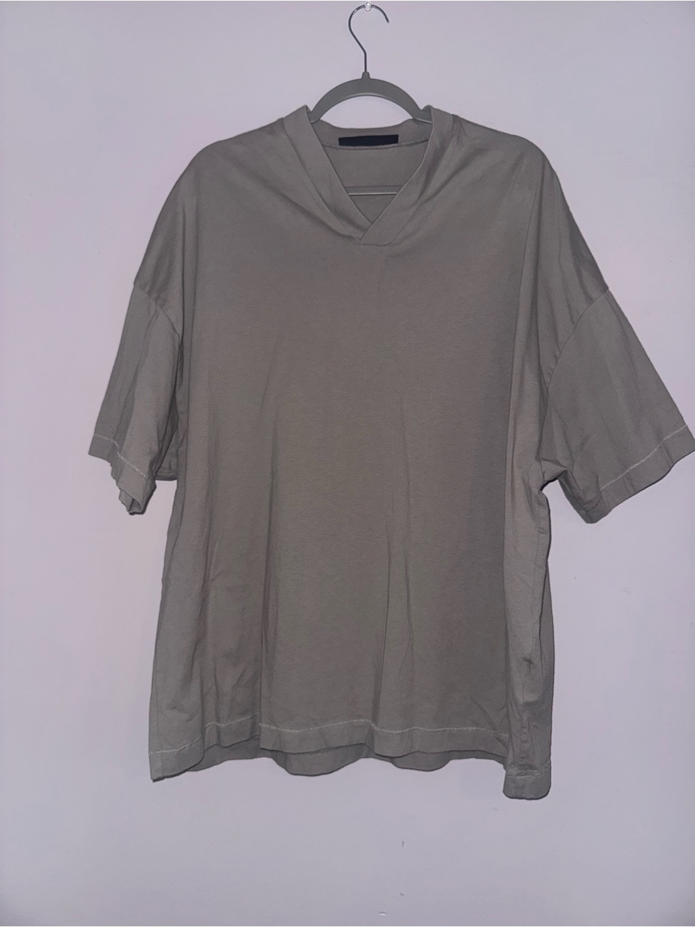 Fear of God Oversized V-Neck T-Shirt in Taupe